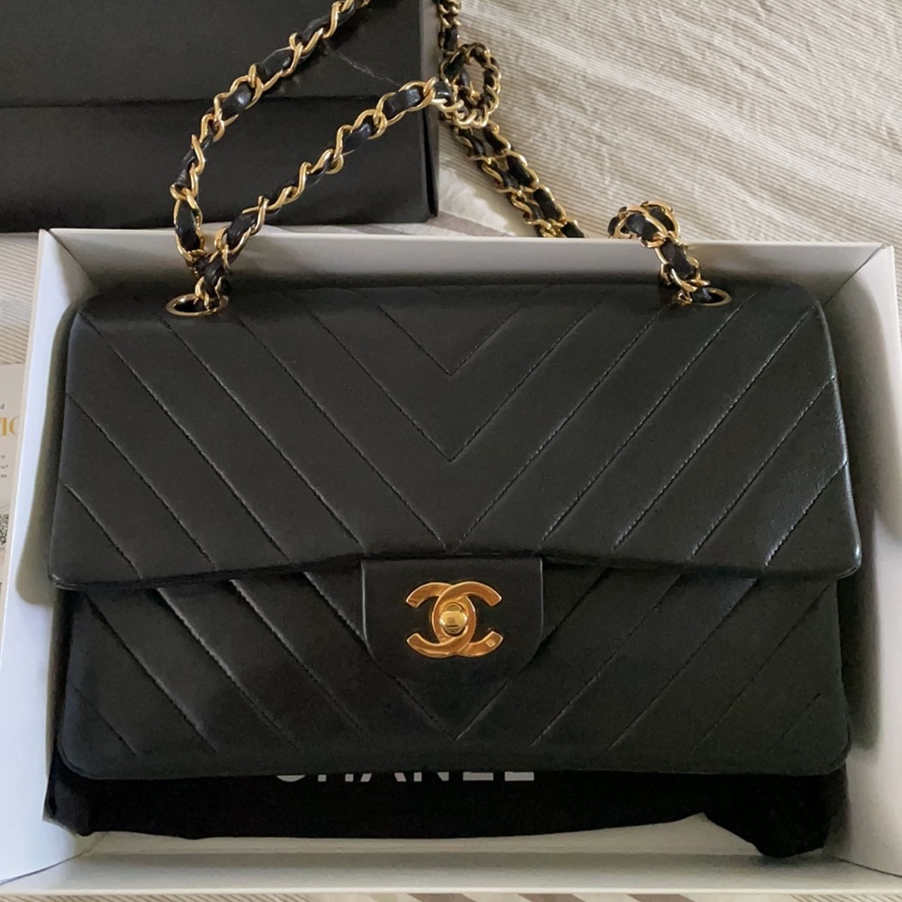 Chanel Chevron Lambskin Classic Double Flap Bag